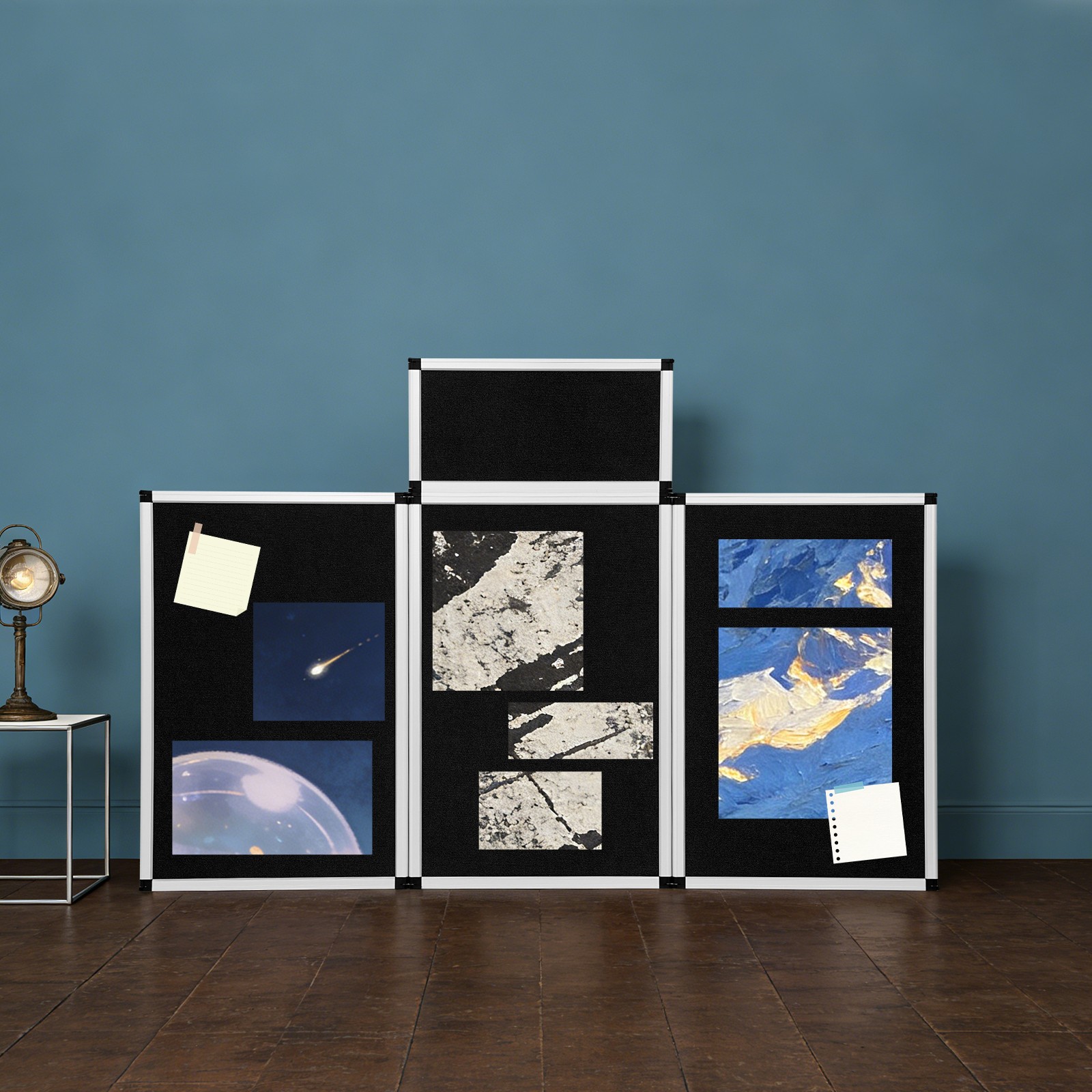 Trifold Poster Display Board 3+1 Folding Display Board w/ Carry Bag Black