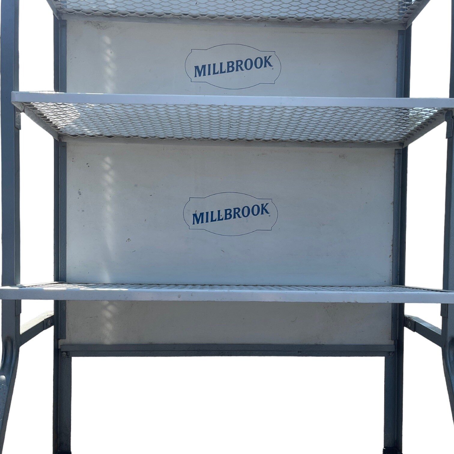 Vintage 50s MILLBROOK NY Folding Metal Store Display Bakery Rack Retro Shelving
