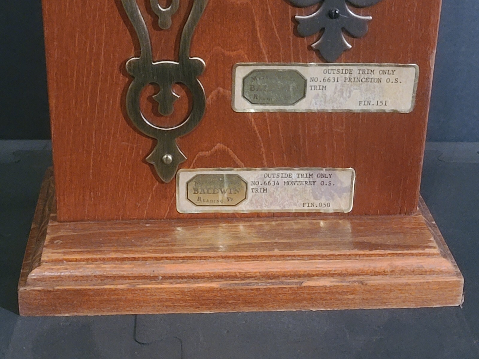 Vintage Baldwin Mortise Door Handle Lock Set Salesman Sample Advertising Display