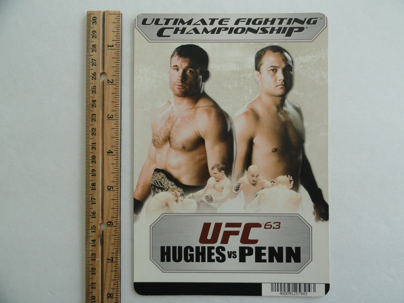 UFC 63 HUGHES VS. PENN – BLOCKBUSTER VIDEO BACKER CARD 5″X8″ – NO MOVIE