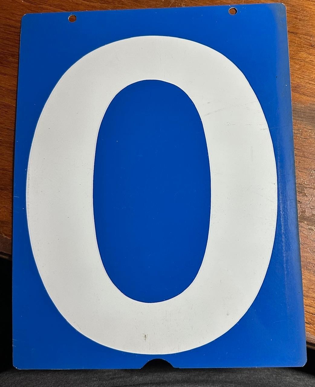 Vintage Double Sided Metal Number Hanging Sign Union Gas Station Auto 0 & 1