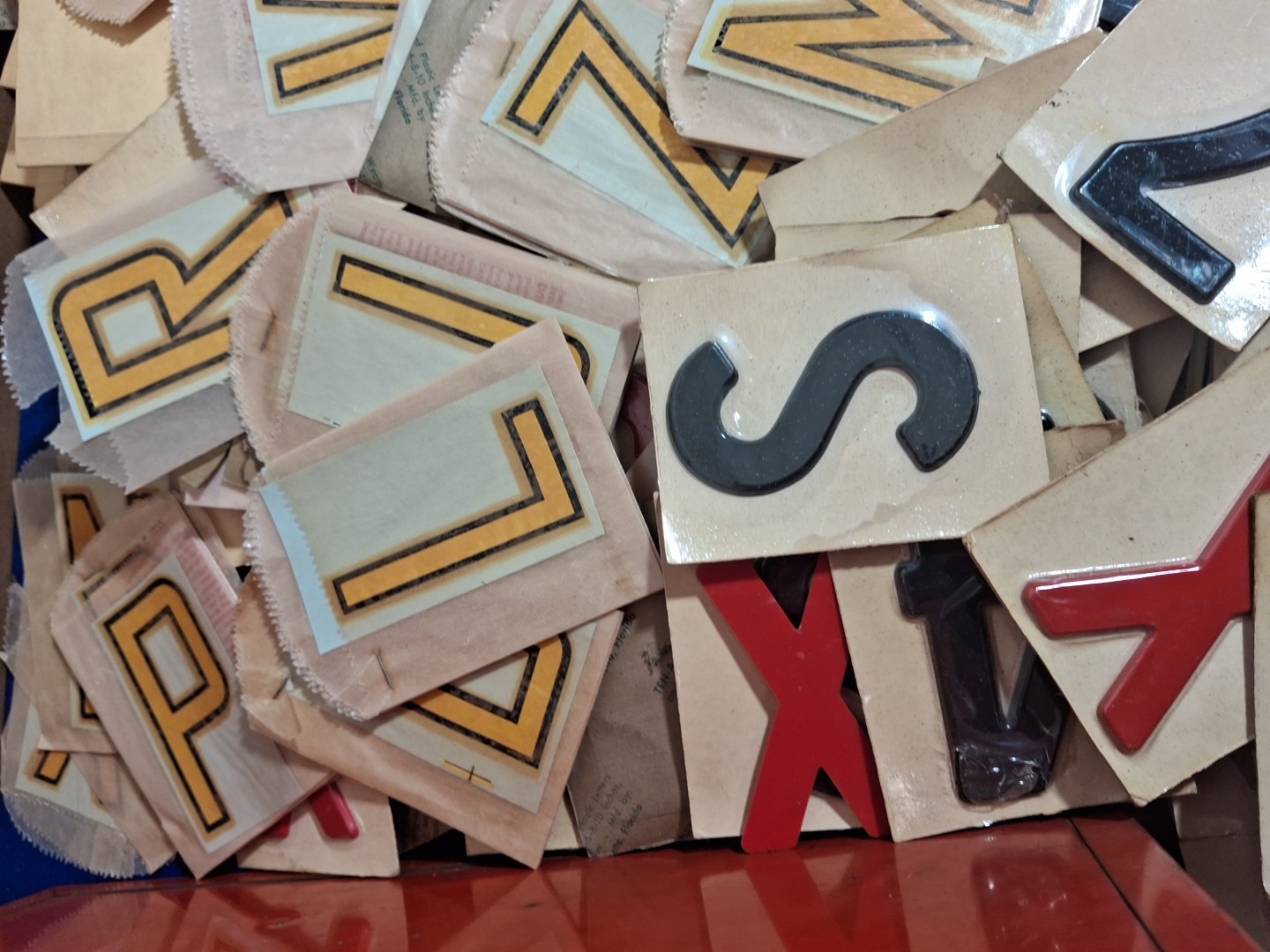 DURO Decal Co Sign Maker Letter & Number Decals Red Metal Vintage Store Display