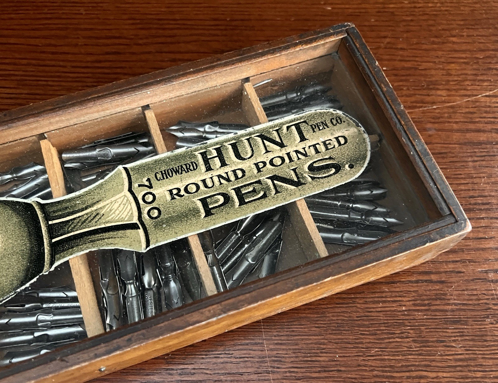 Rare Antique General Store Countertop Display Case HOWARD HUNT PEN CO. Camden NJ