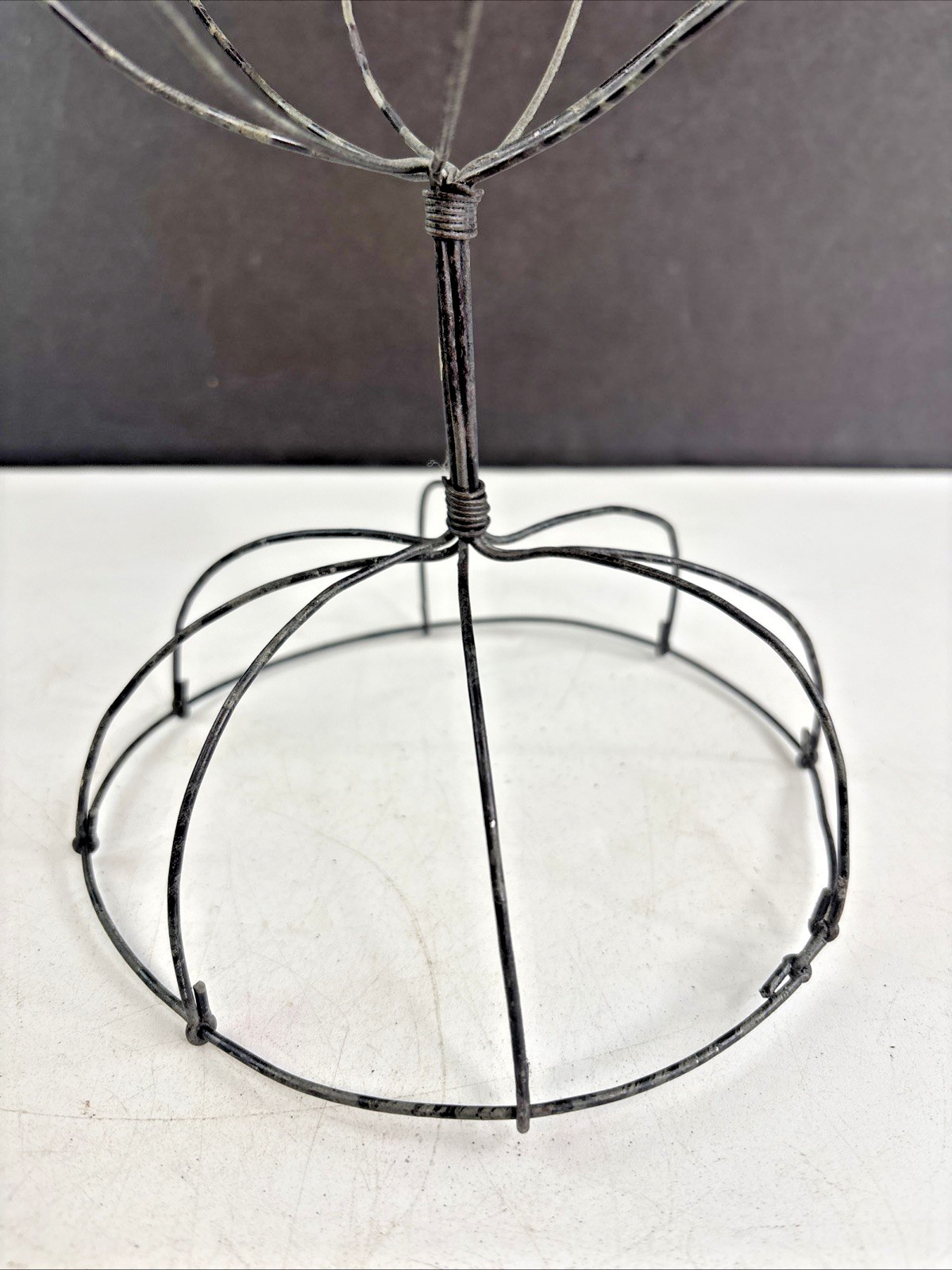 Wire Hat & Wig Display Stand ~ Millinery Store Tabletop Rustic