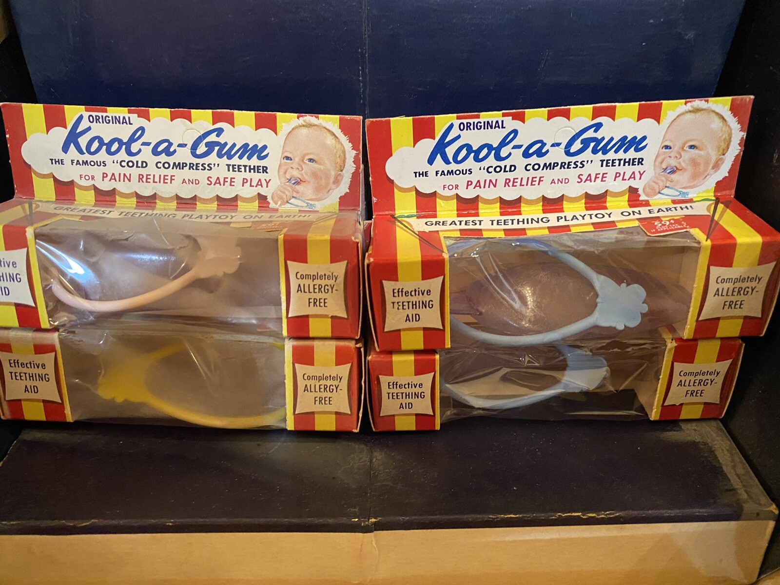 3 RING TEETHING CIRCUS RARE VINTAGE LARGE COUNTERTOP STORE DISPLAY 1940’s