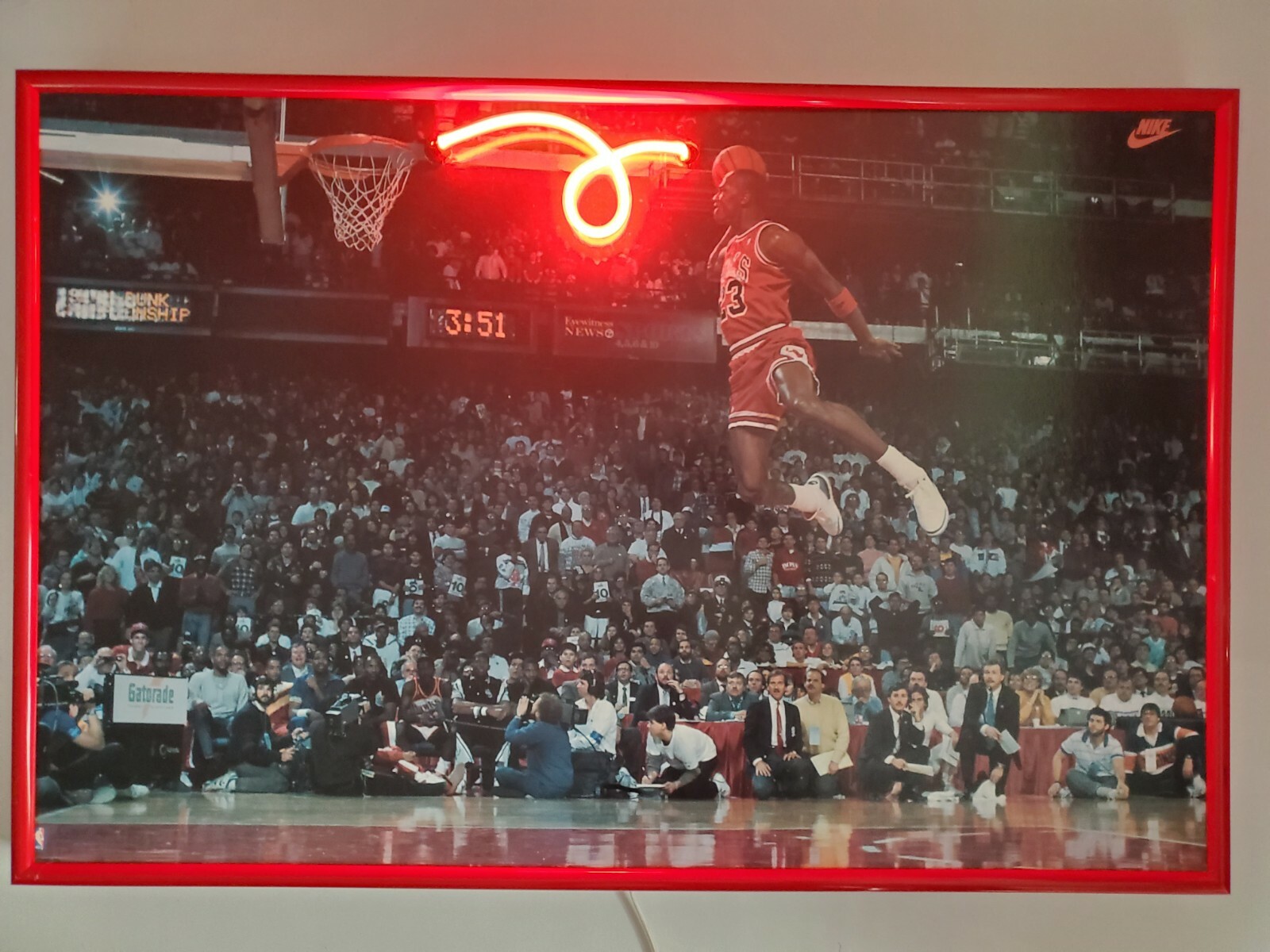 Michael Jordan #23 1988 Free Throw Line Dunk Contest Store Display Nike Sign