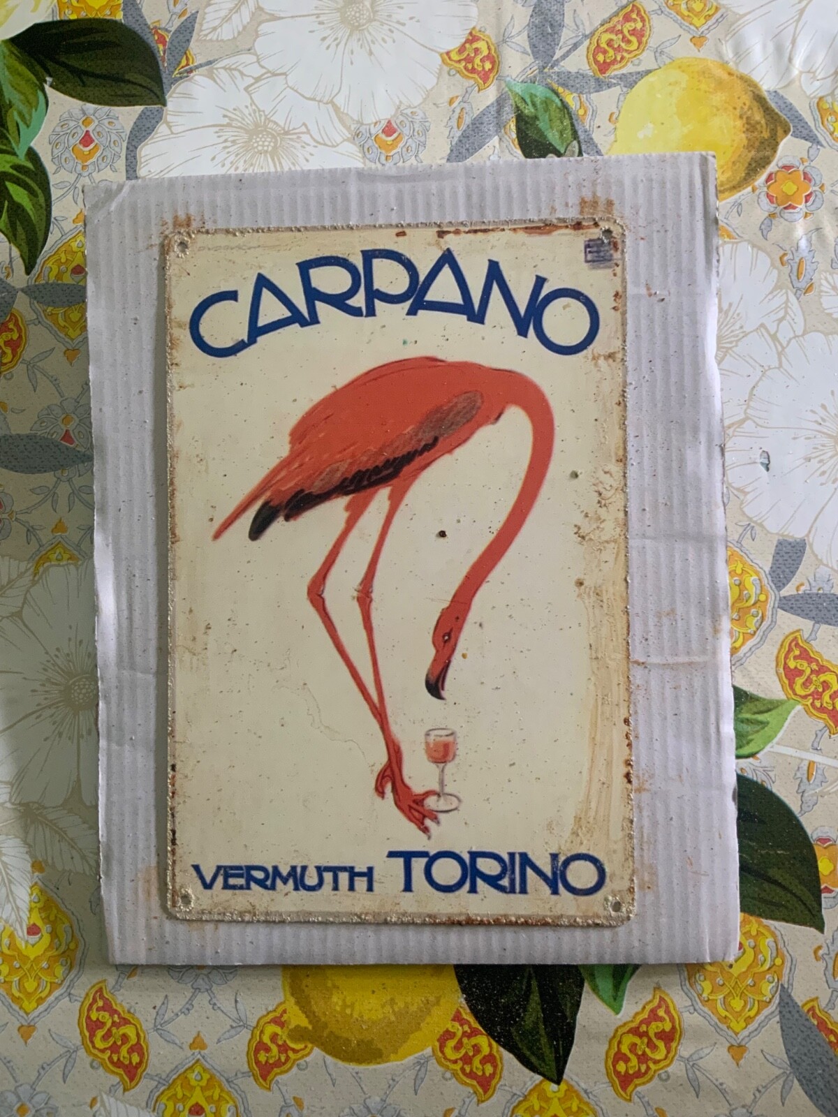 Metal sign, Carpano Vermuth Turin, 20×30 cm, vintage