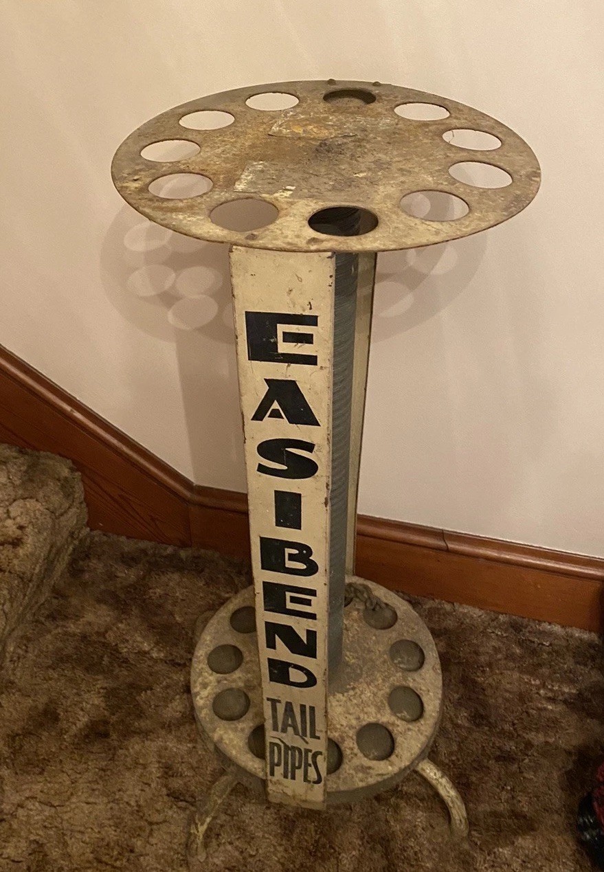 Rare Vintage Easibend Tail Pipes Automotive Display Stand Sign Advertisement