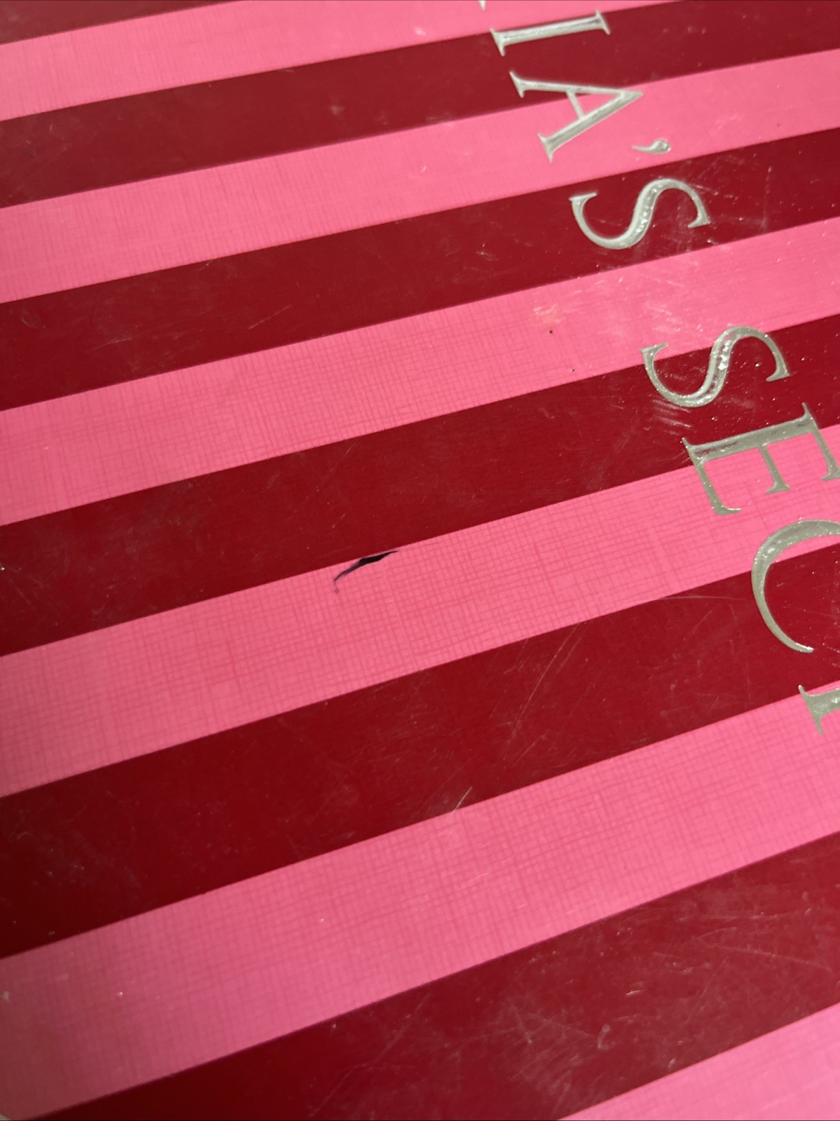 HUGE Victoria’s Secret VINTAGE Red Pink Striped Collectible Display Hat Box Set