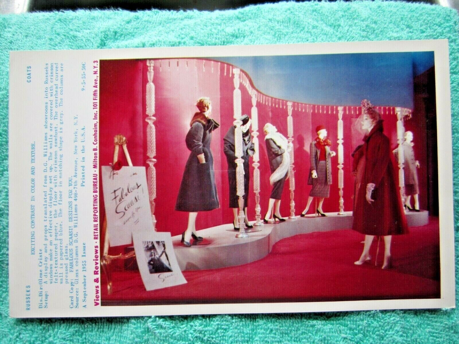 1955 RUSSEKS STORE WINDOW DISPLAY SCAASI DESIGNS PHOTOGRAPH PRINT #154