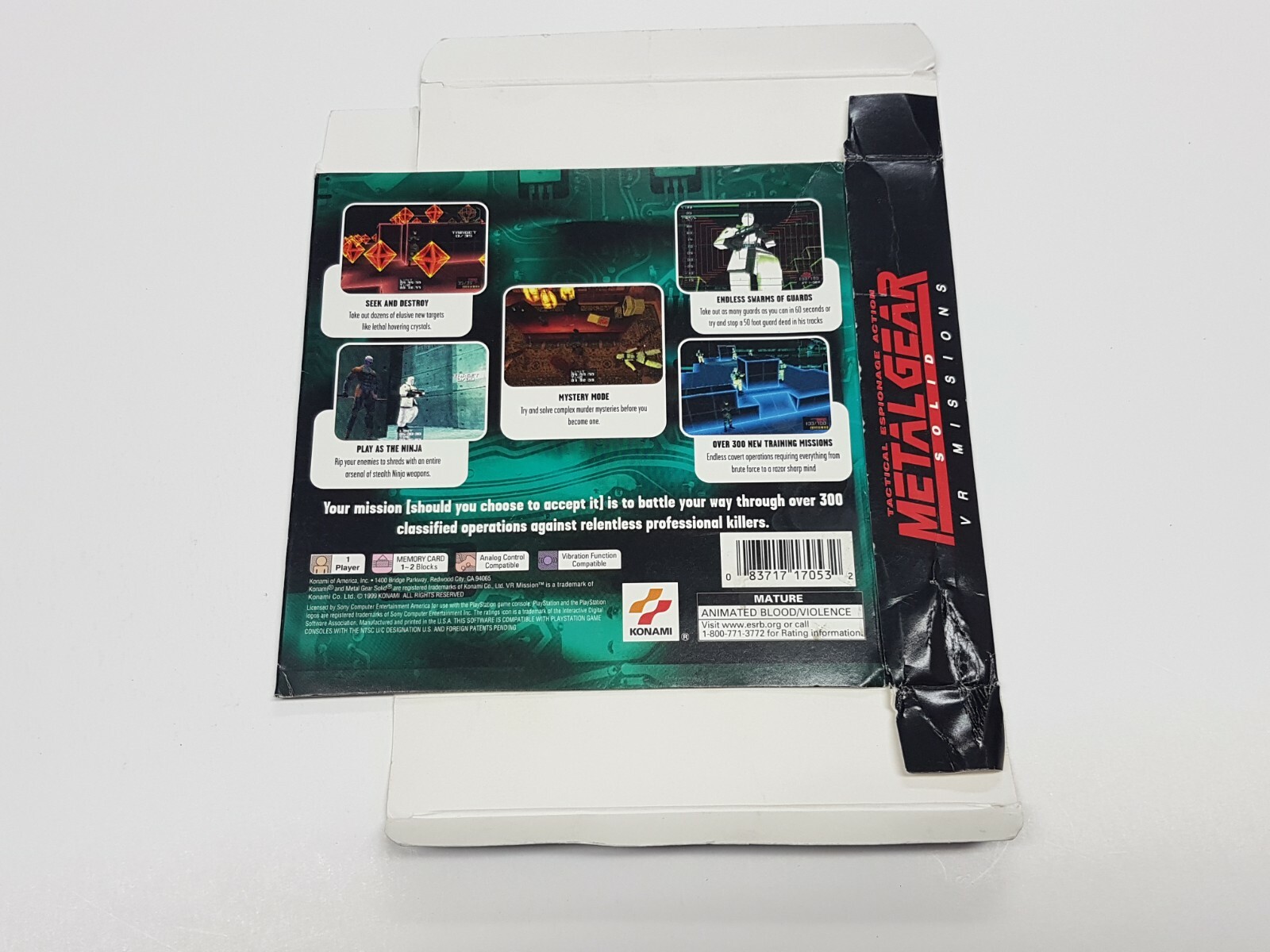 Metal Gear Solid VR Missions Playstation 1 Store Promotion Display Box *wear