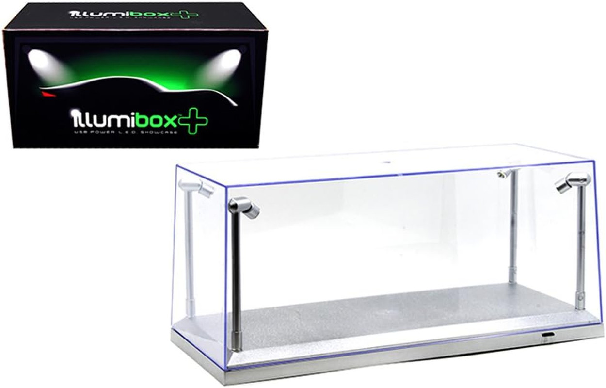 Silver Collectible Display Show Case Illumicase+ with LED Lights for 1/64 1/43 1