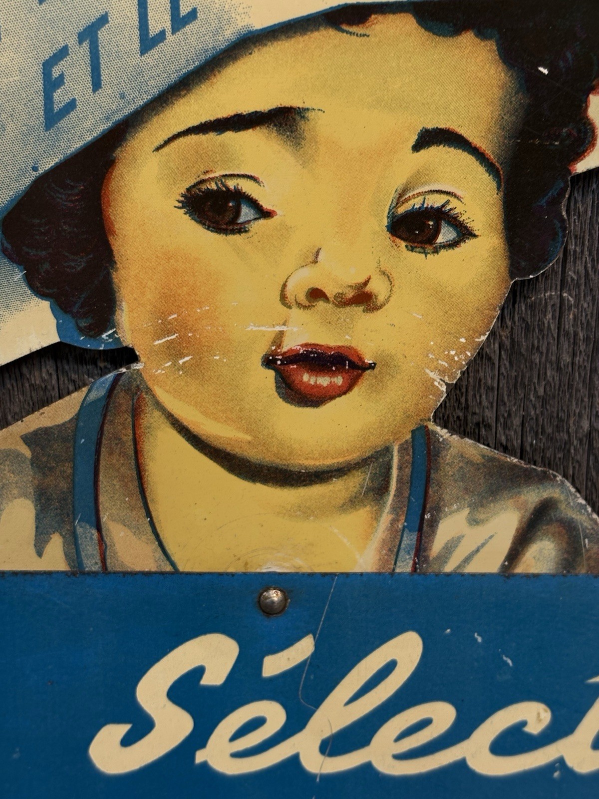 RARE Early Die Cut French Leonard Lille Seeds Advertising Display Rack Sign