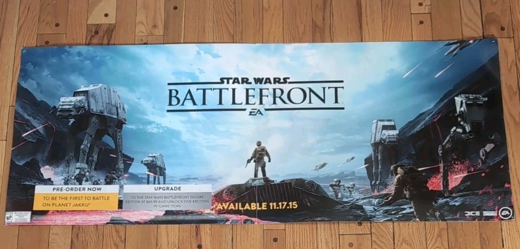 Star Wars Battlefront Original Rare Display/ Double Sided/ 52.5″ L x 21.25″ W