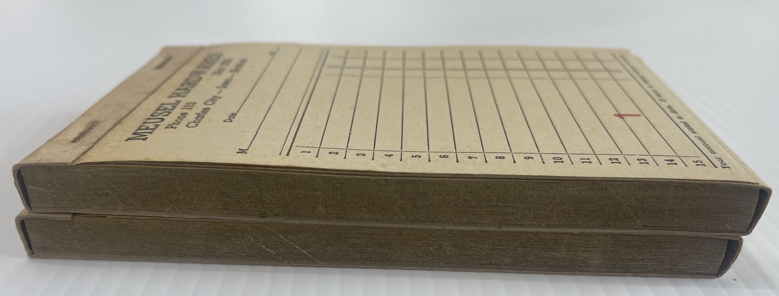 VTG Charles City Nashua Iowa Meusel Hardwares Receipt Book Advertising Lot Of 2