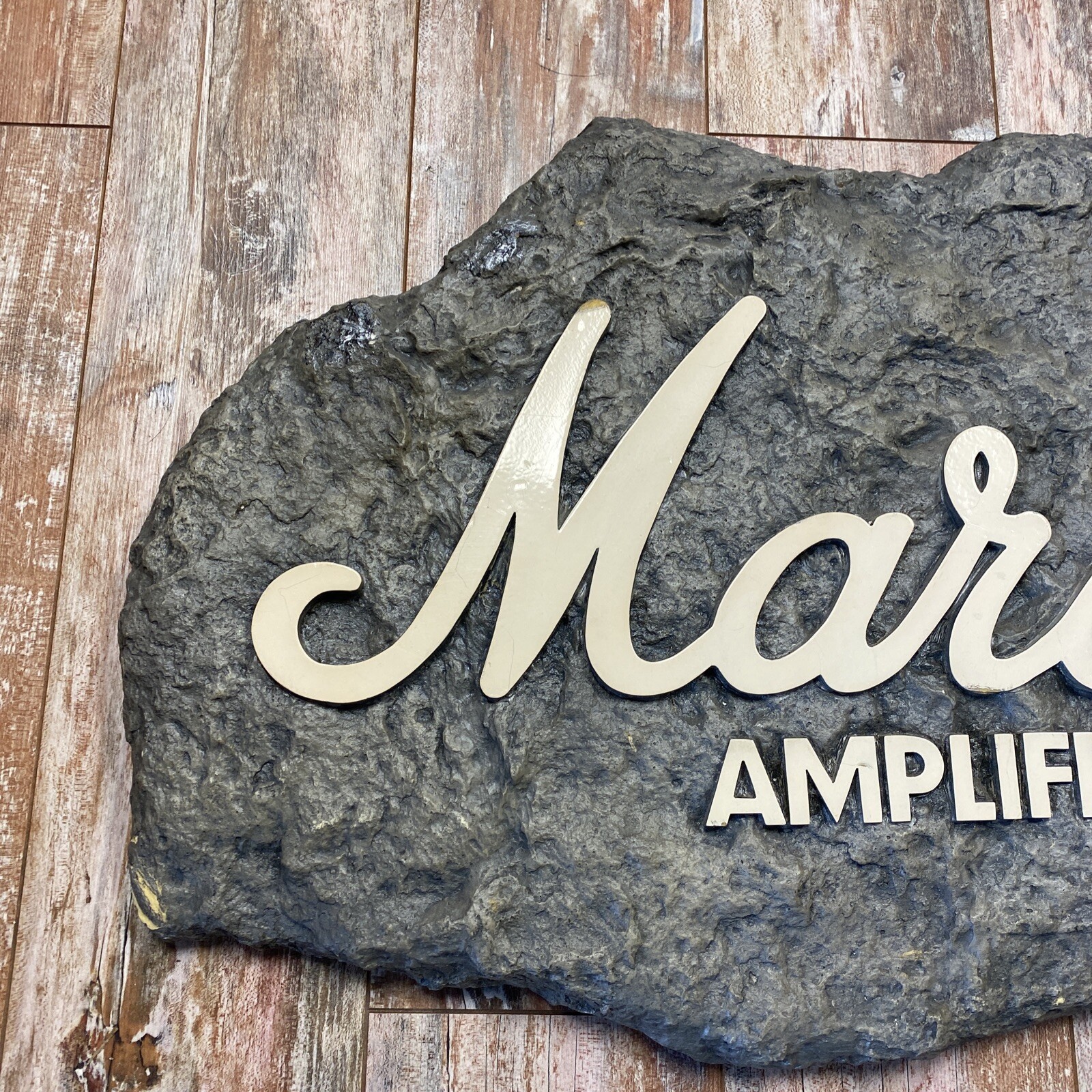 Marshall Amplification original store sign display 1980s faux rock 36” wide orig