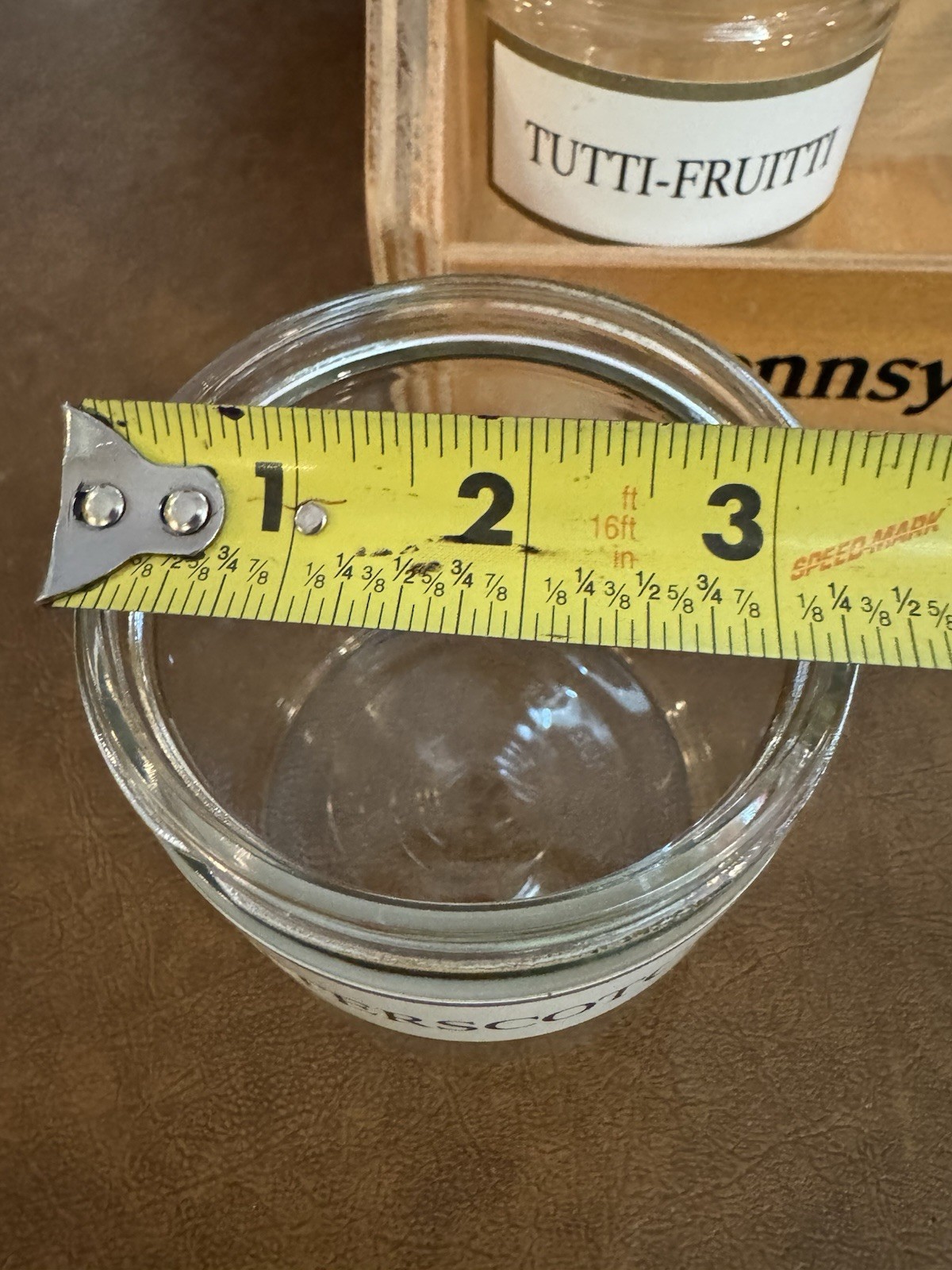 Vtg Pennsylvania Dutch Country Store Candy Counter 3 Shelf Wood & Jars Display