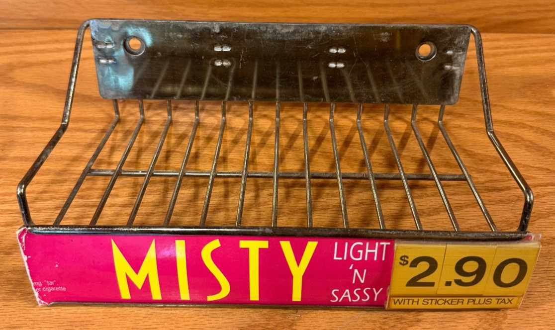 MISTY Light ‘N Sassy Cigarette Store Display Counter Shelf w/ Price Label