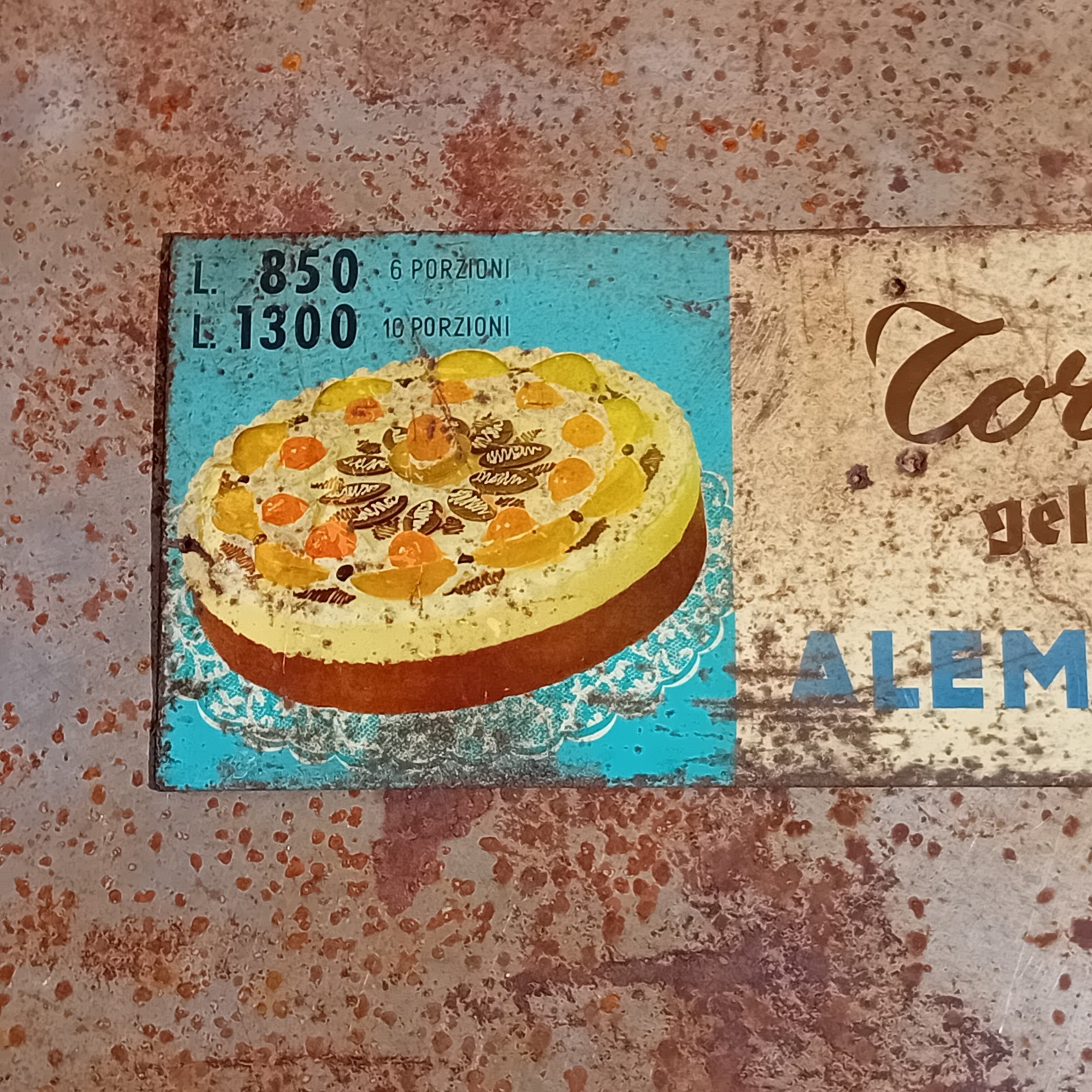 Rare German Ice Cream Table Sign