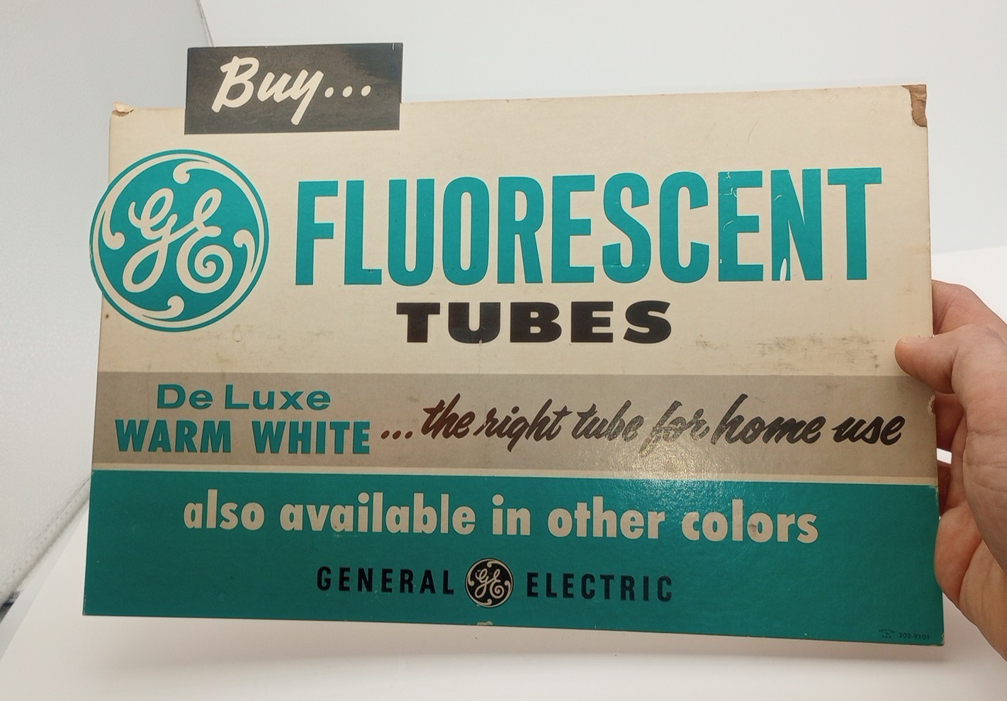 Vintage General Electric GE Florescent Tubes Advertising Sign Hardware Store