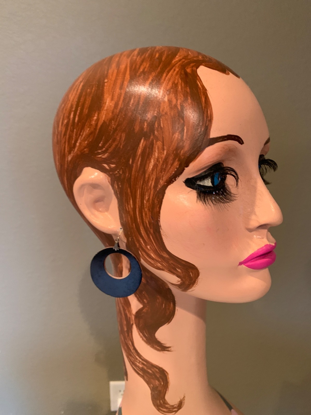 21 Inches Tall: Vintage Painted Millinery Shop Display Head