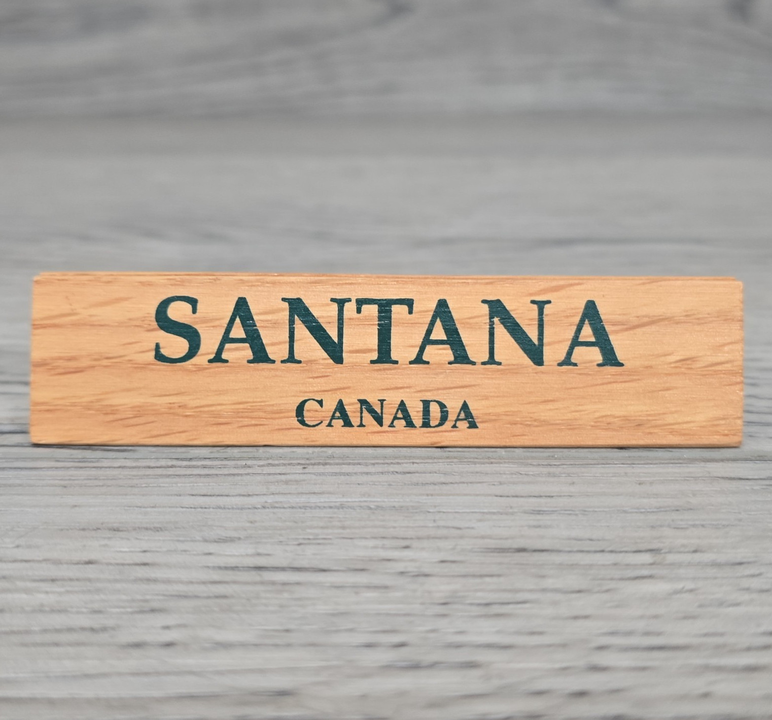Vintage Santana Canada Shoes Wooden Counter Sign Display Retail Store Prop 4″