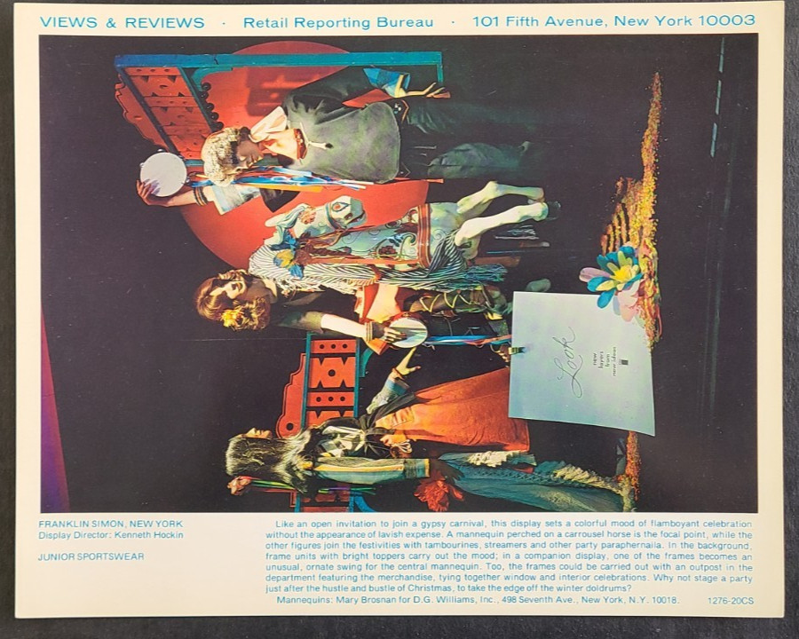 1976 FRANKLIN SIMON, NEW YORK WINDOW DISPLAY PHOTO PRINT CARNIVAL