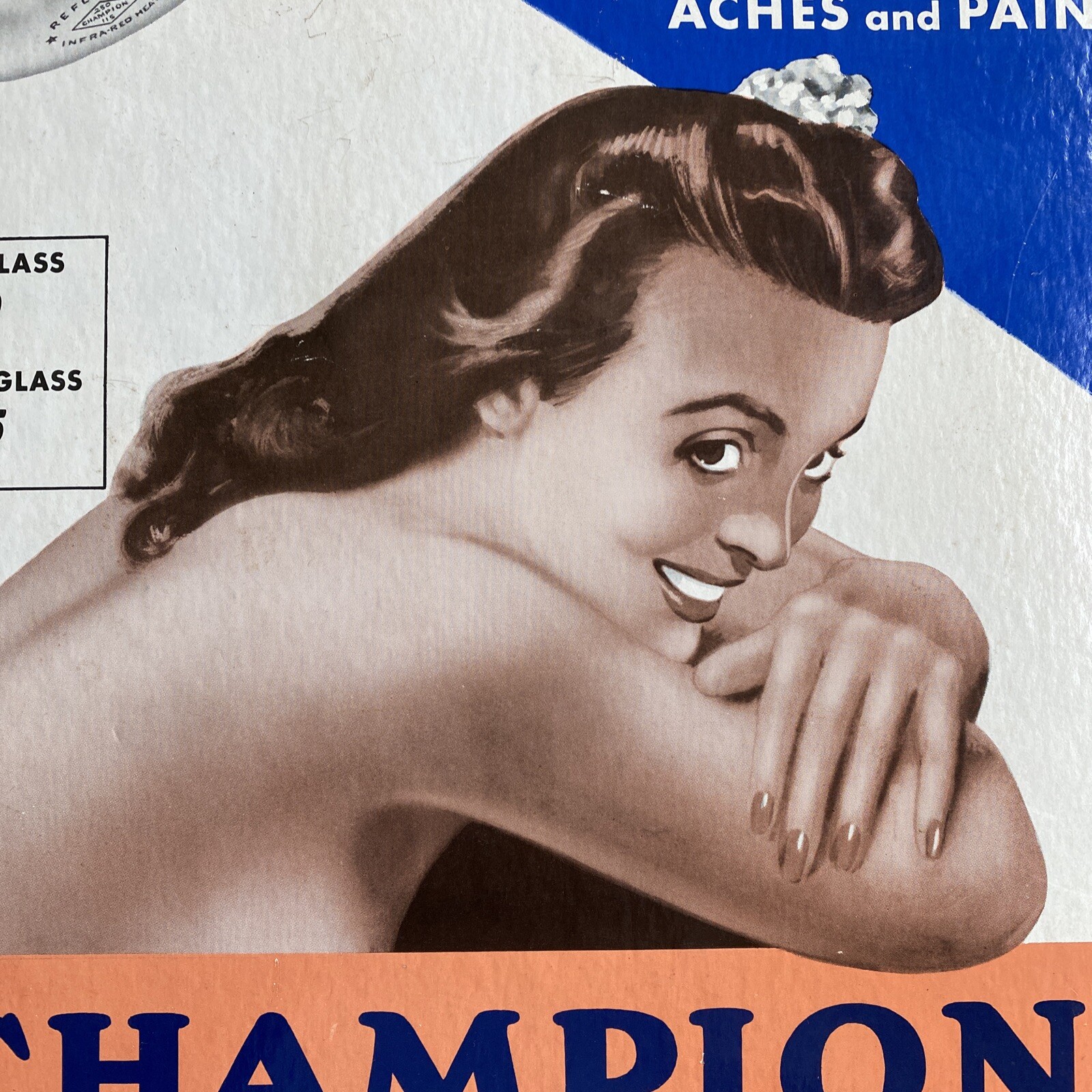 Vintage Champion Light Bulb Lamps Advertising Sign Display Nude Girl Mid Century