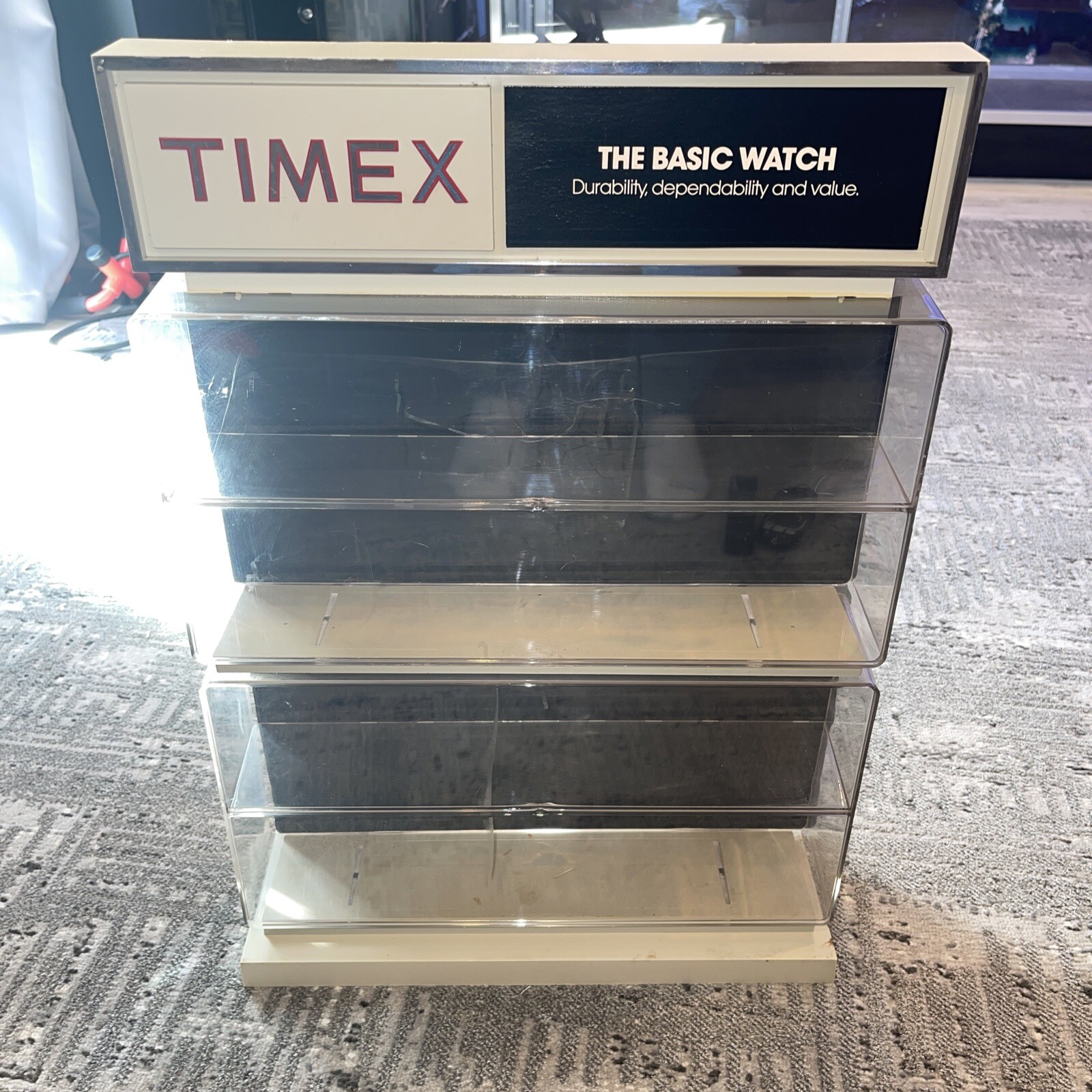 Vintage Timex Counter Display Case From Woolworths ￼ Department Store.