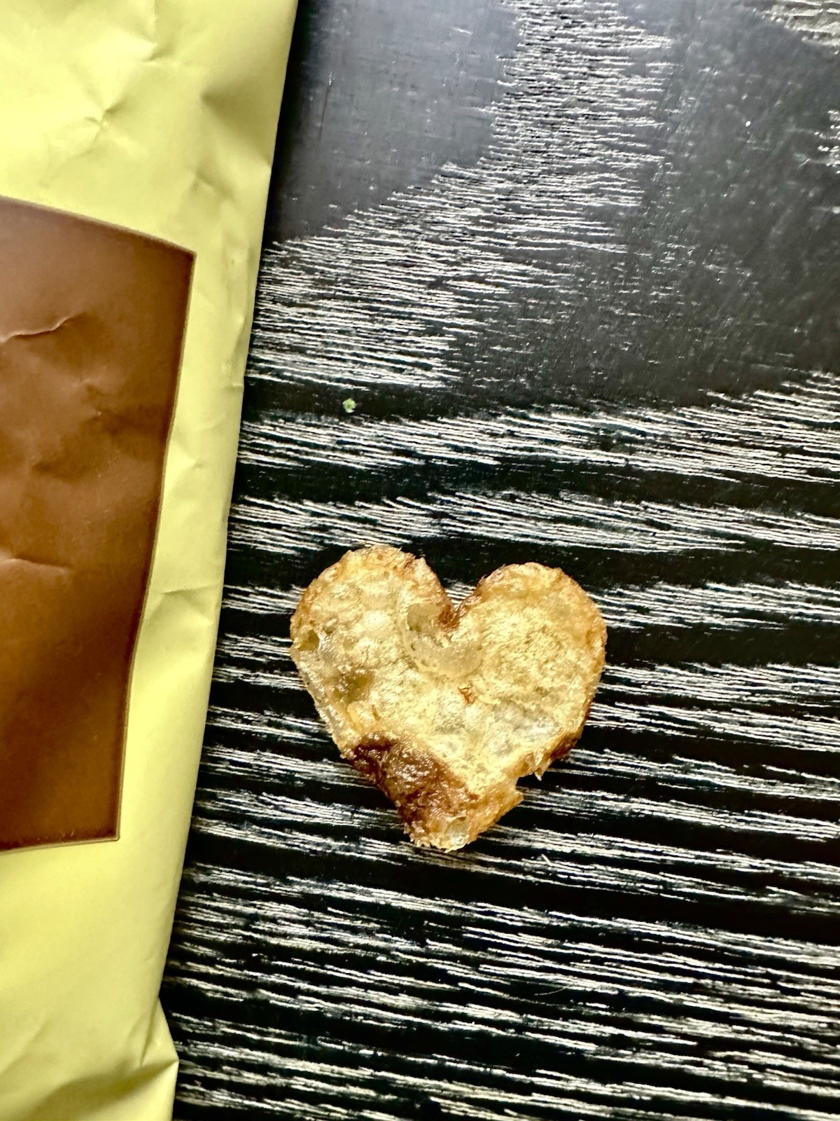 Rare Heart Shaped Lays Potato Chip Medium length, beige color rare find
