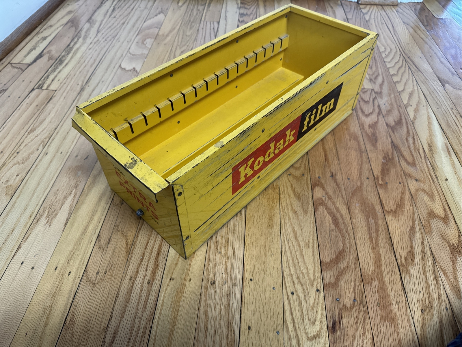 Vtg 70s Kodak Photo Film Print Metal Countertop Display Bin Drawer Sign Storage