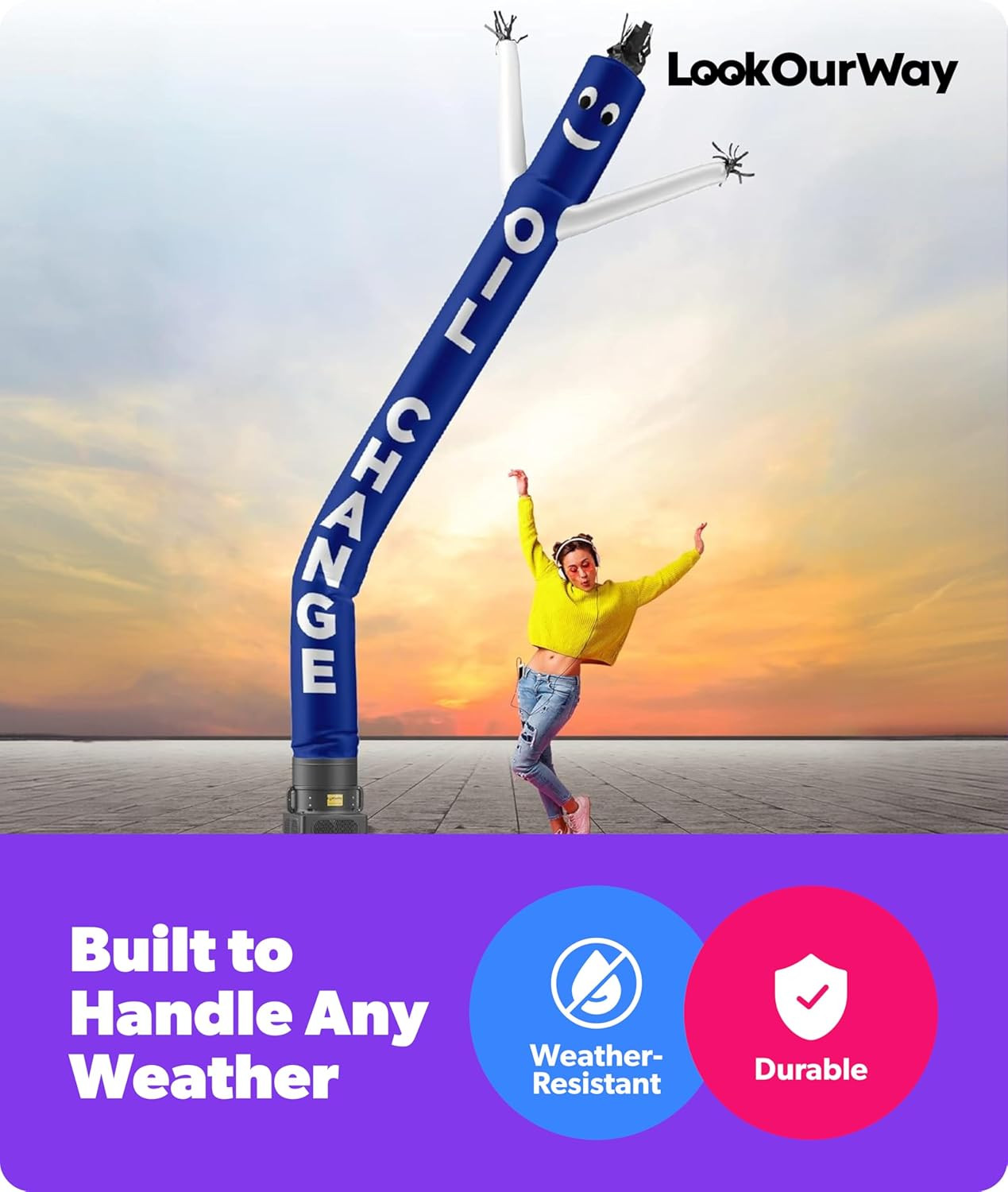 Air Dancers Inflatable Tube Man Attachment – 20 Feet Tall Wacky Waving Inflatabl