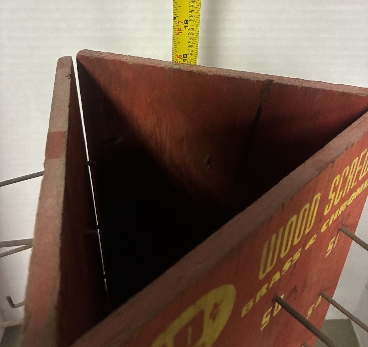 Vintage General Store wood Red Counter Top Display sign advertising hardware