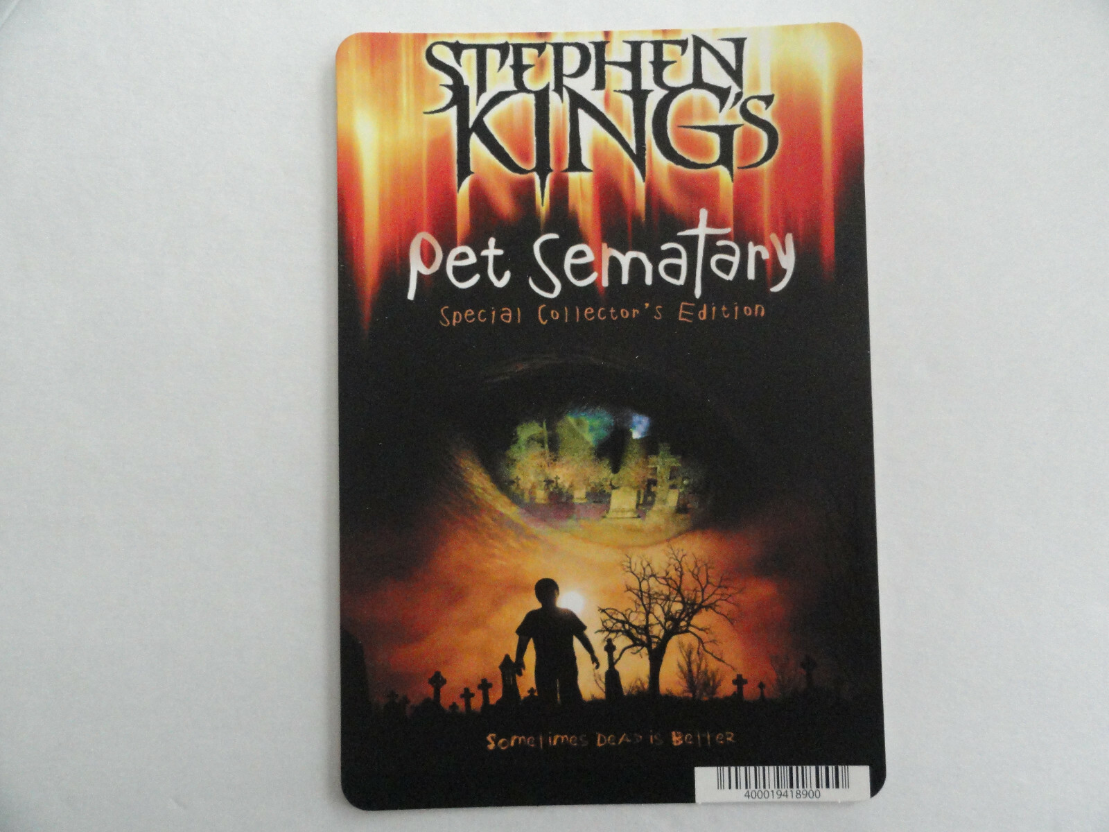 PET SEMATARY – STEPHEN KING – BLOCKBUSTER VIDEO BACKER CARD 5″X8″ – NO MOVIE