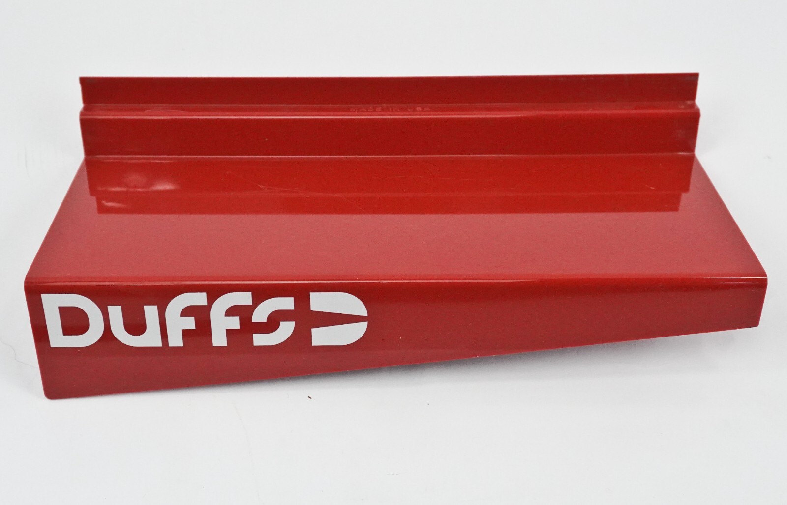 DUFFS Shoes Skate Skateboard SLATWALL SHELF Display Red NOS Mullen Hensley
