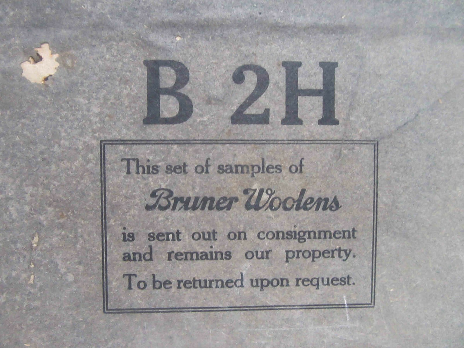 Vintage Bruner Woolens Country Store Display Salesman Sample Wool Fabric Box