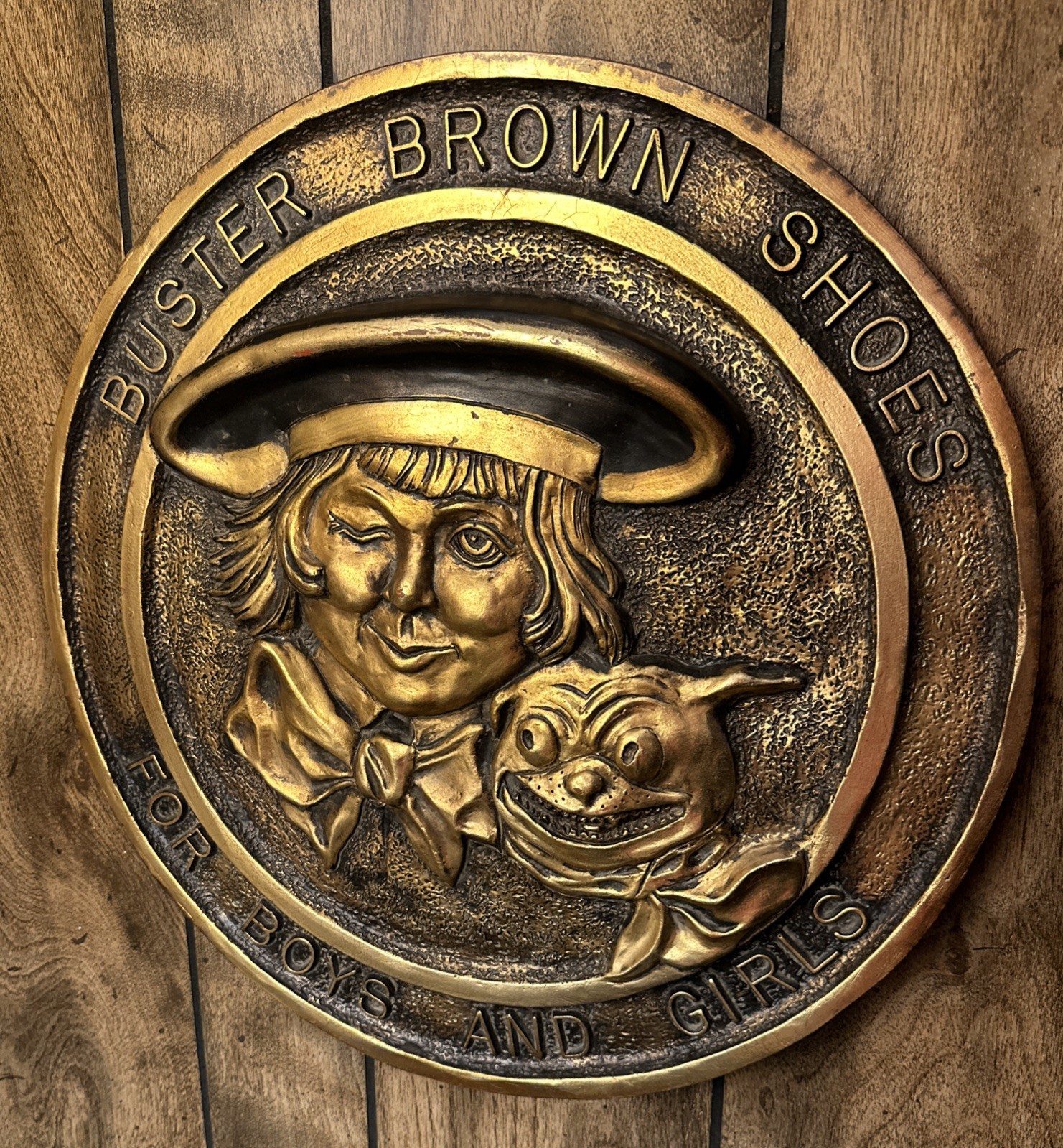 BUSTER BROWN SHOES For Boys and Girls Store Advertising Sign 1930’s Vintage
