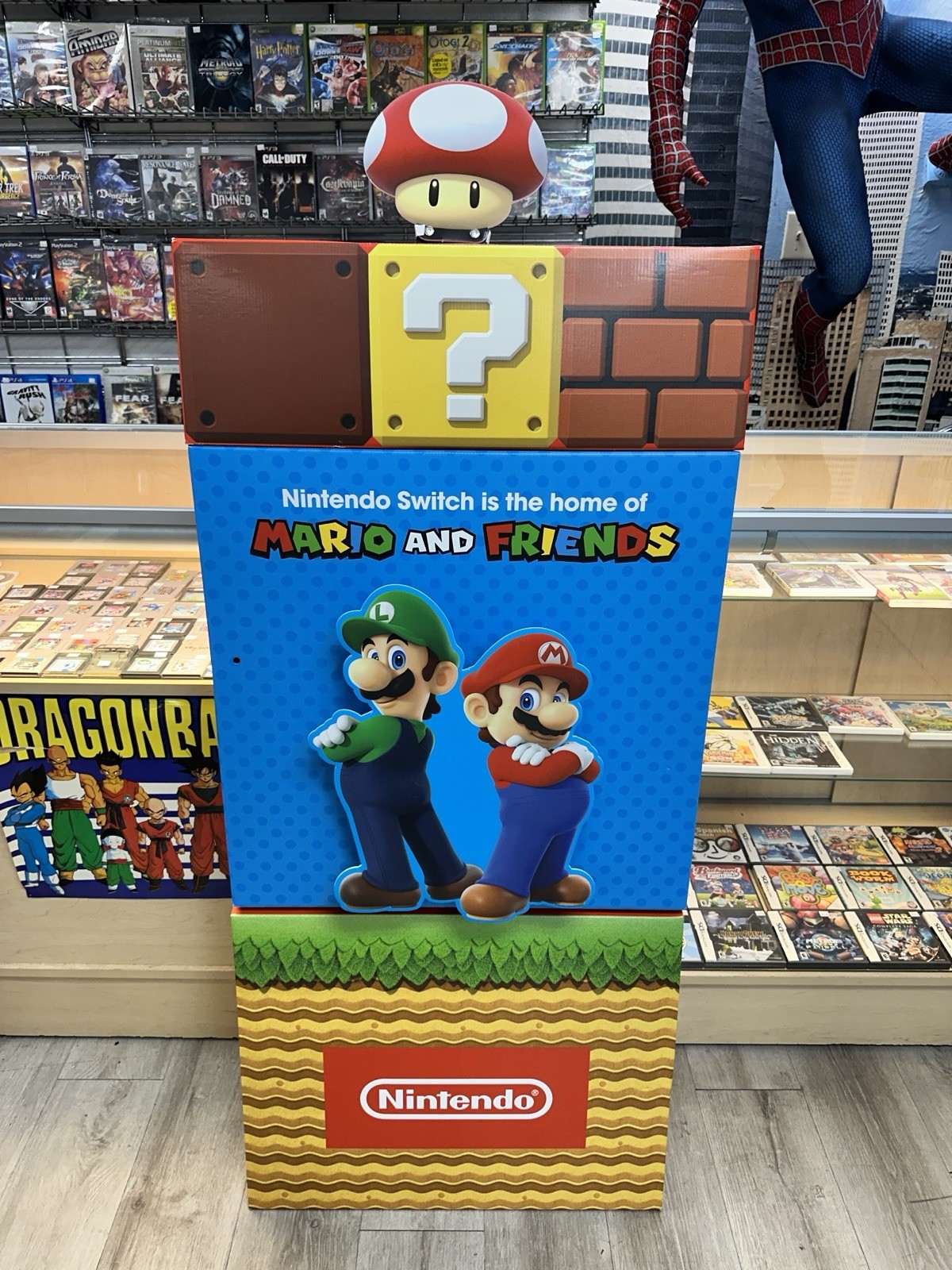 Nintendo Mario & Friends Promo Store Display GameStop Pop Up Ad Marketing Sign