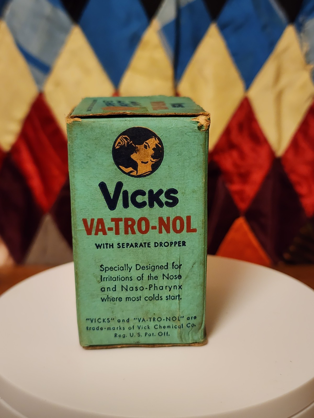 Vintage VICKS VapoRub and VICKS VA-TRO-NOL nose drops full sealed bottles w/ box