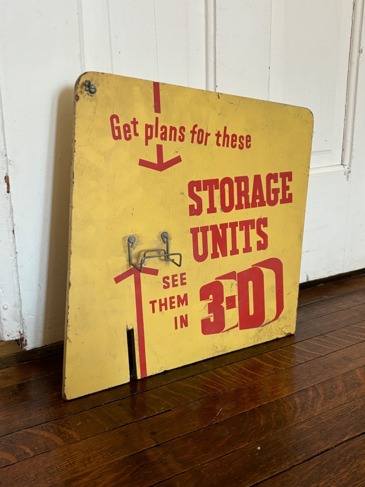 Vintage 3D Storage Unit Sign with Basket Store Gas Oil feed seed business