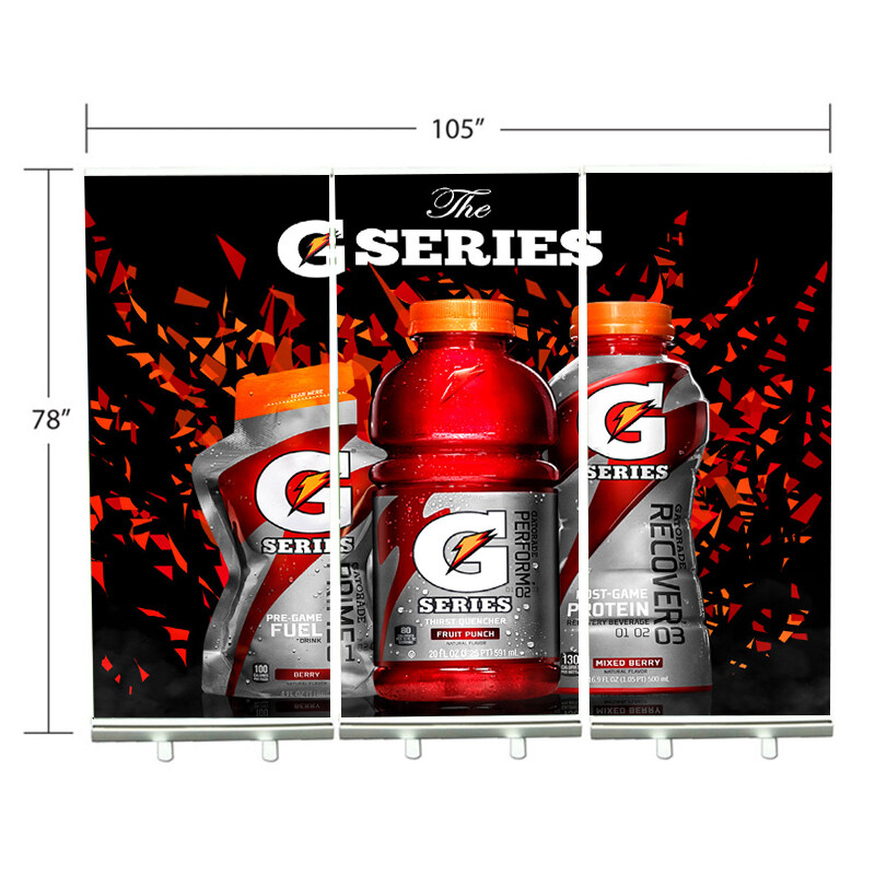 105″ x 78″ Custom Economy Retractable Roll Up Banner Stand Wall for Trade Show