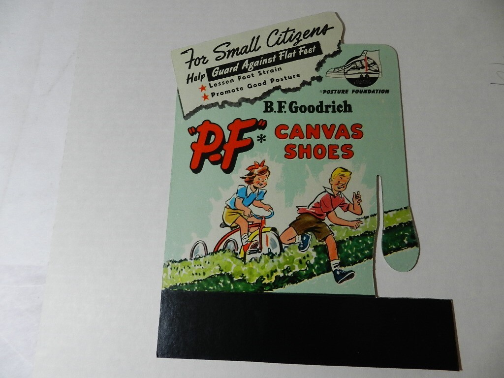 VINTAGE ADVERTISING SIGN / STORE DISPLAY- B.F. GOODRICH CANVAS SHOES FOR KIDS