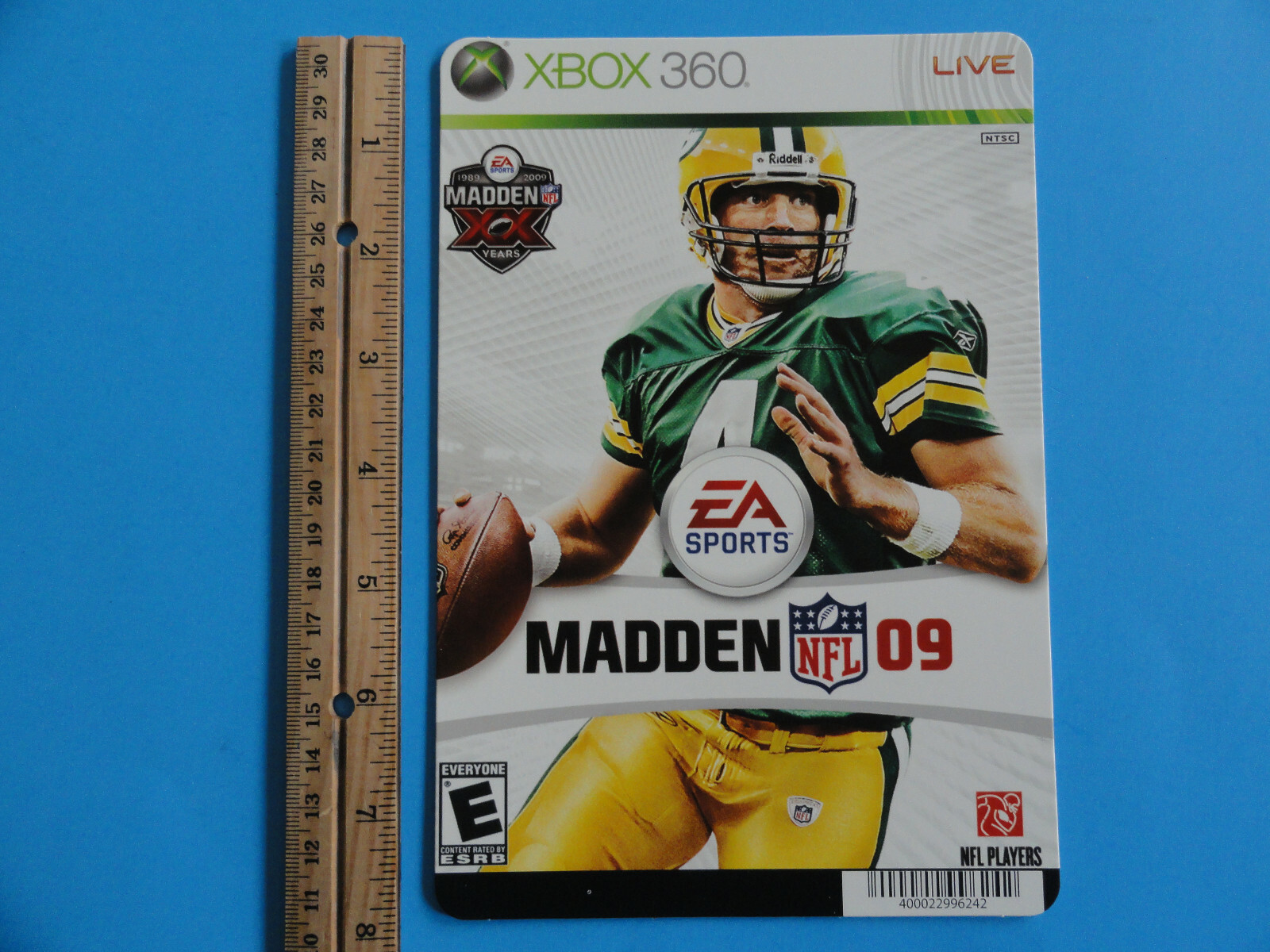 XBOX 360 MADDEN 09 – BLOCKBUSTER VIDEO SHELF BACKER CARD – NEW