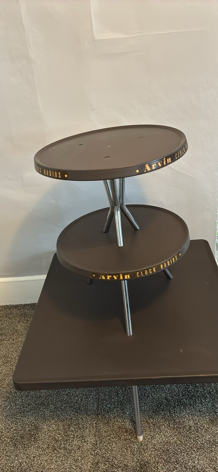 Vintage 50’s MCM Arvin Clock Radios Store Display Stand