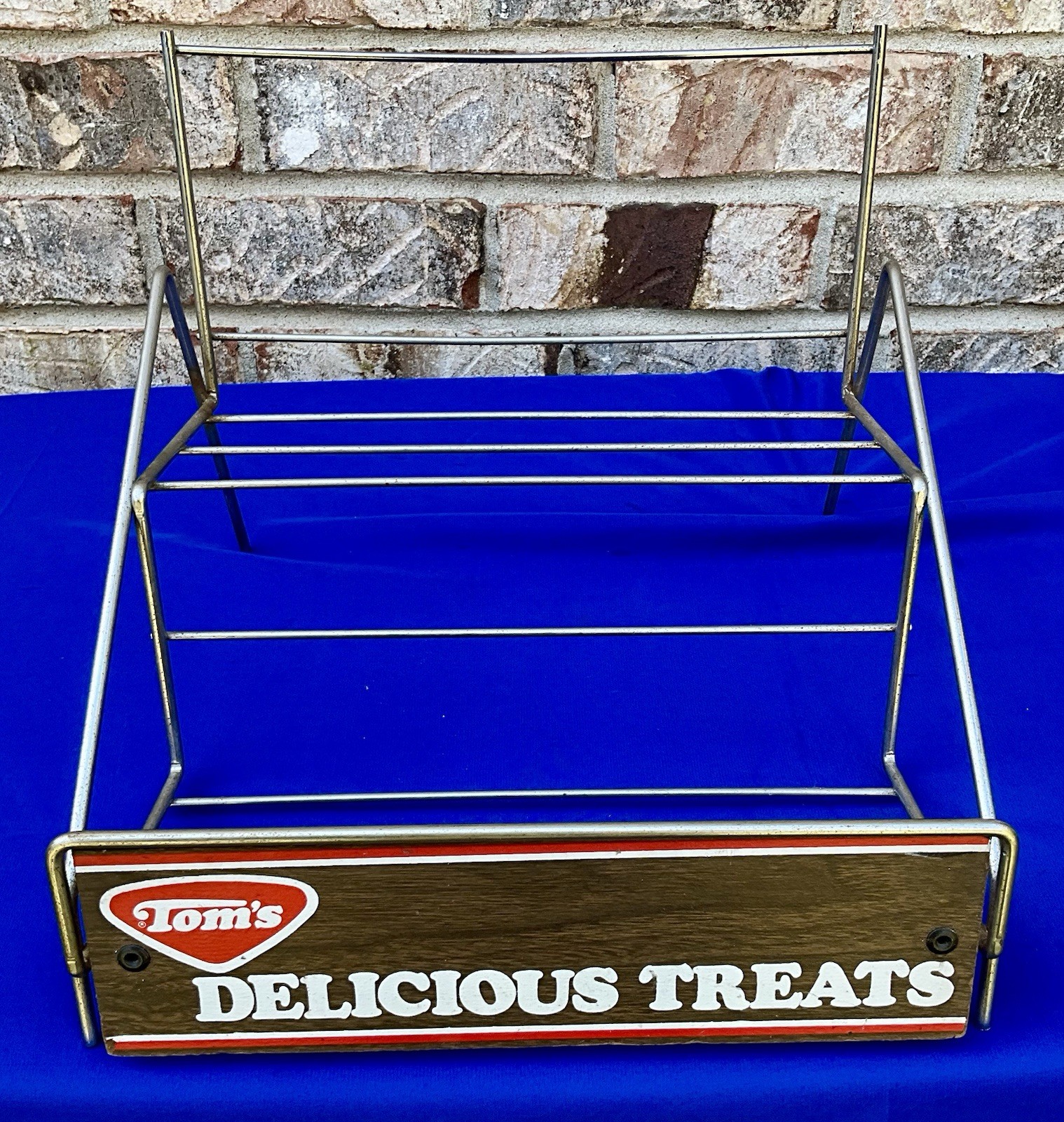 Vintage TOM’S Countertop Metal Rack Display Advertising 2 Shelf