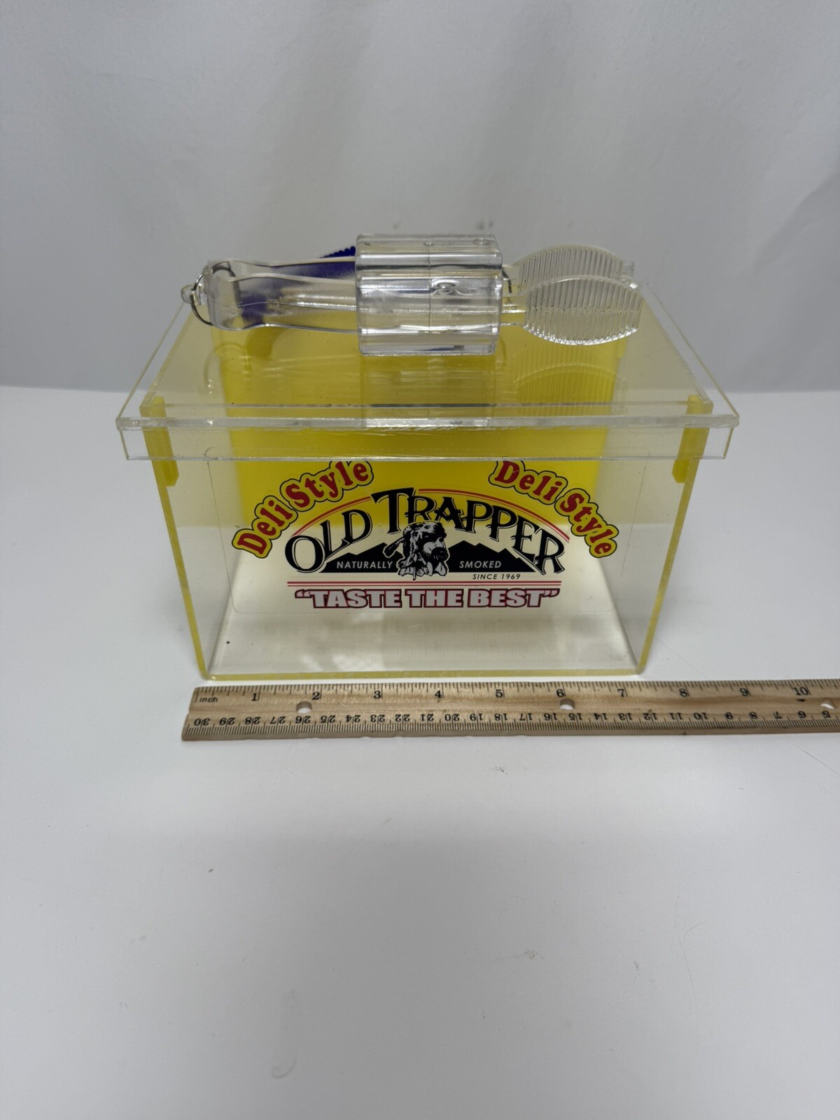 Old Trapper Deli Style Beef Sticks Sales Display Plastic Box Point of Sale