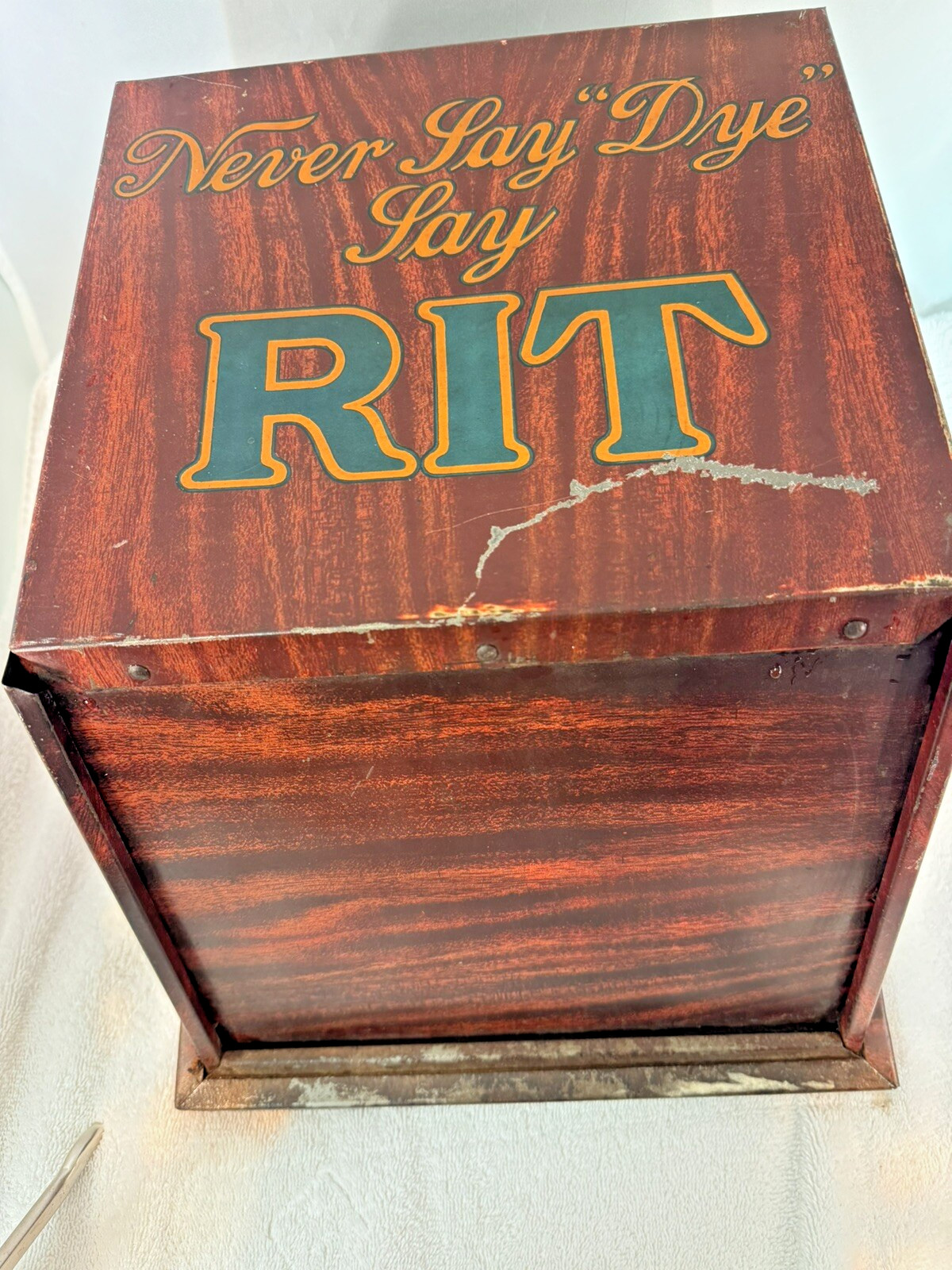 Antique RIT Countertop Cabinet Display Advertising Country Store Missing Drawers
