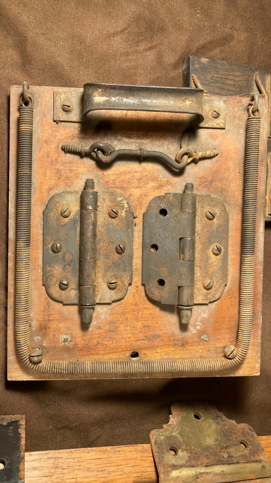 Antique General Hardware Store Display Door Barn Handle Hinge Sampler Retail