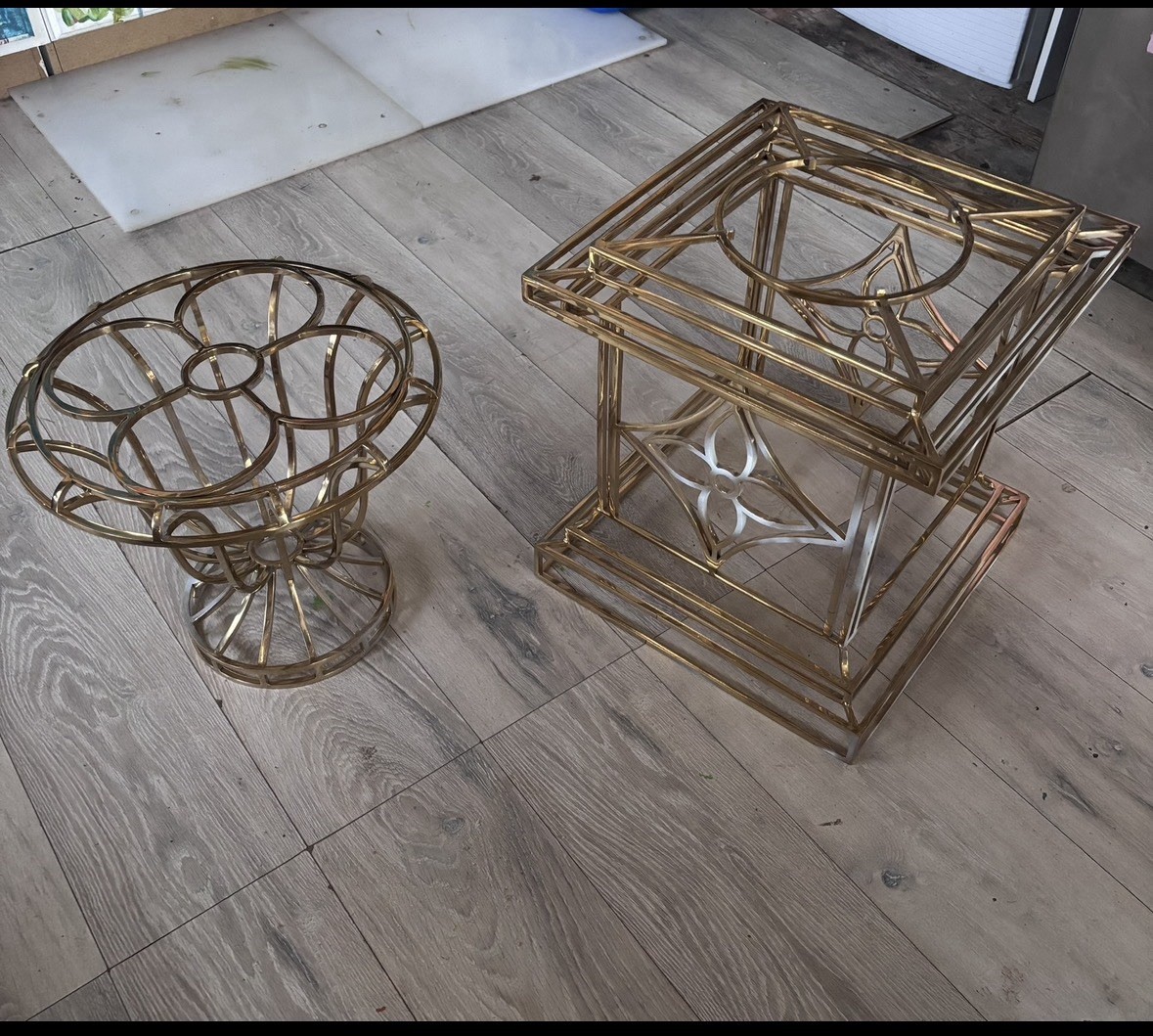 LOUIS VUITTON TABLES STORE DISPLAYS TWO TOGETHER 36L 20H 20W 40 POUNDS BEAUTIFUL