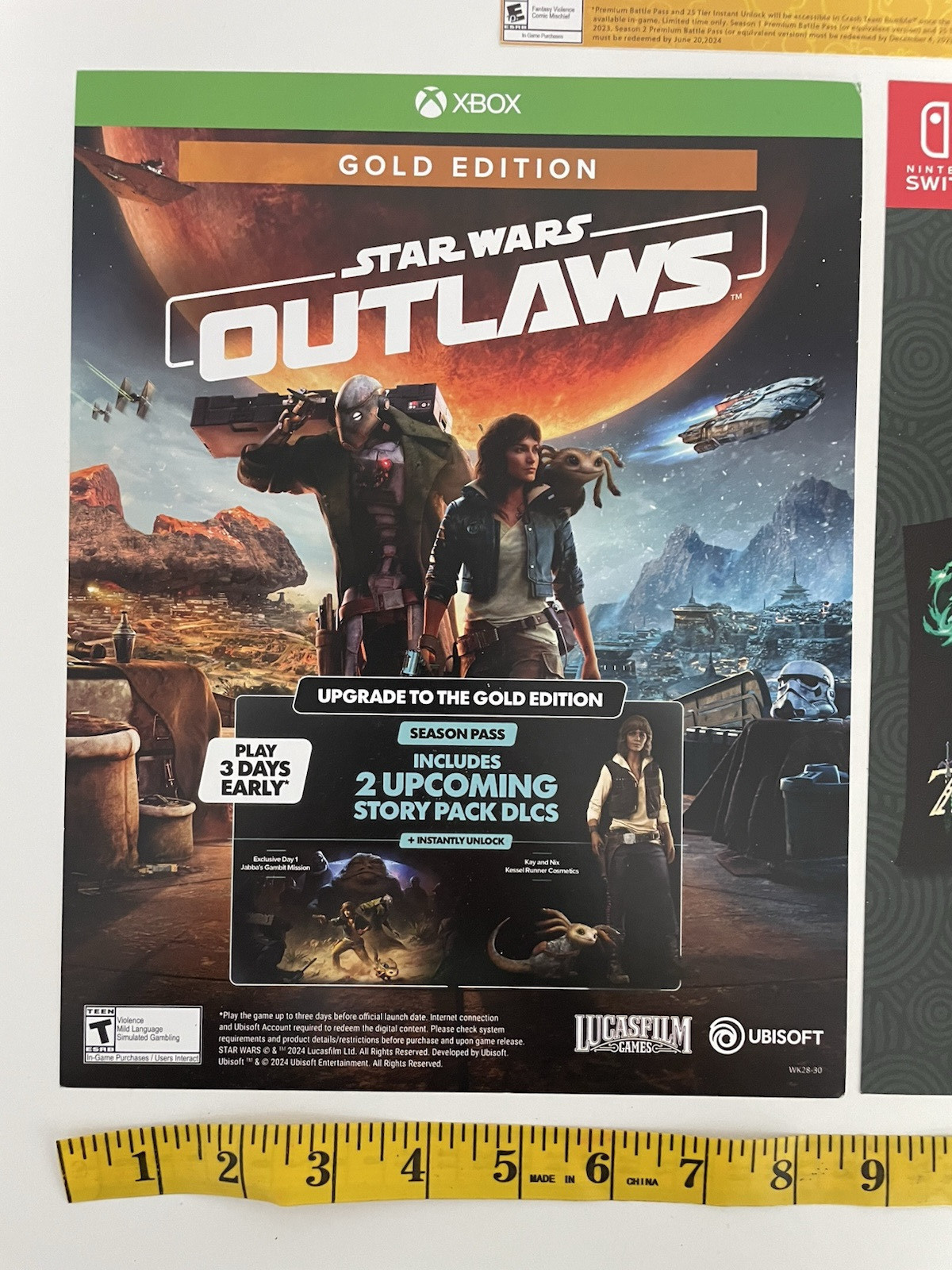 Lot of 5 Video Game Promo Lobby Cards 8.5″ x 11″ XBOX, PS5, Nintendo Switch